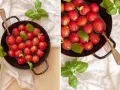 Zarte karamellisierte Tomaten mit frischem Basilikum in einer Pfanne, bereit zum Genießen.