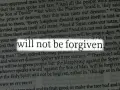 A Bible verse highlights the phrase "will not be forgiven," discussing blasphemy against the Holy Spirit.