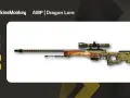 AWP | Dragon Lore, najdroższy skin w CS:GO, z motywem smoka i celownikiem.