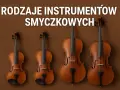 Cztery instrumenty smyczkowe: skrzypce i wiolonczele, prezentujące jakie są instrumenty smyczkowe.