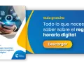 Guía gratuita sobre registro horario digital. Aprende sobre sistemas de fichaje y gestión del tiempo con esta descarga.