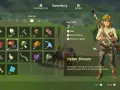 Link revisa su inventario en busca de ingredientes para recetas de Zelda: Breath of the Wild, destacando champiñones Hylian.