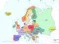 Mapa Europy. Polska w centrum, otoczona przez Niemcy, Czechy, Słowację, Ukrainę, Białoruś i Litwę. Belgia leży na zachód od Niemiec, blisko Francji i Holandii.