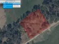 Geoportal: pomiar powierzchni działki 3413.44 m² (34.13 a) z zaznaczonymi bokami 23.92 m, 37.43 m, 52.40 m, 63.54 m.