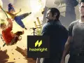 Dos personajes animados y dos hombres realistas, buscando a way out 2. Logo de Hazelight.