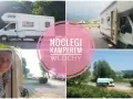 Uśmiechnięta kobieta wychyla się z kampera. Widok na różne miejsca postojowe dla kamperów we Włoszech.
