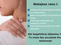 Kobieta trzymająca się za obolały bark i szyję.