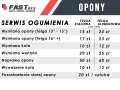 Cennik serwisu opon: ile kosztuje wymiana opon na felgach stalowych i aluminiowych, naprawa, wyważenie.