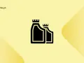 Dwie czarne ikony kanistrów symbolizujące lepkość oleju. Logo JakiOlej.pl.