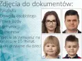 Zdjęcia do dowodu osobistego w okularach? Tak! Na zdjęciu widzimy cztery portrety: kobieta w okularach, mężczyzna, dziewczynka i chłopiec.
