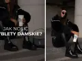 Kobieta w czarnym futrzanym płaszczu i skórzanych legginsach prezentuje modne sztyblety na platformie. Stylowe sztyblety damskie na platformie to klucz do udanych stylizacji.