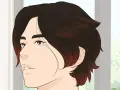 Un uomo con un taglio di capelli wolf cut, scuro con sfumature rosse, guarda di profilo con un'espressione enigmatica.