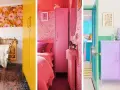 Dopamine decor: habitaciones vibrantes con papel tapiz floral, armarios amarillos, rosas y lilas, y detalles coloridos.