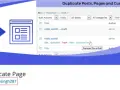 Icône montrant la duplication d'une page WordPress. L'interface affiche l'option "Duplicate This" pour créer une copie.