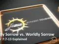 Explaining godly sorrow vs. worldly sorrow, with a "Jesus Without Religion" logo and 2 Corinthians 7:7-13 reference.