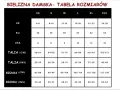 Tabela rozmiarów bielizny damskiej. Rozmiar 3XL odpowiada EU 44, UK 24-26, USA 14, talii 102-113 cm i biodrom 127-138 cm.