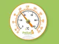 Termometro che indica il potere calorifico del pellet in KWh/Kg. La lancetta segna circa 40.