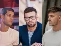 Trzech mężczyzn z różnymi fryzurami. Jeden ma klasyczny buzz cut, drugi eleganckie okulary i marynarkę, a trzeci modne cięcie z wygolonymi bokami.