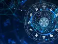 Koło zodiaku z symbolami gwiazd i konstelacjami. 31 grudnia to znak zodiaku Koziorożec, symbolizujący ambicję i determinację.
