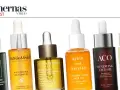 Flera ansikts oljor i glasflaskor med pipettlock, inklusive Marina Miracle, Estelle & Thild, Clarins, Björk & Berries, ACO och Exuviance.