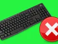 Schwarze Tastatur mit rotem X-Symbol. Die Tastatur ist gesperrt, das tastatur entsperren ist nicht möglich.