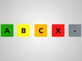 Kolorowe kwadraty A, B, C, X i szary z kreską symbolizują poziomy odporności chemicznej.