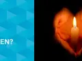Hände halten eine Kerze, die wie in Psalm 17 leuchtet. Daneben steht die Frage "Wie beten?".