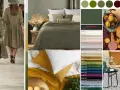 Inspiracje kolorystyczne: jaki kolor pasuje do khaki? Od mody po wnętrza, paleta barw z brzoskwiniami, zielenią i złotem.