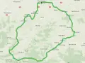 Mapa z zaznaczonymi trasami rowerowymi Podkarpacie, prowadzącymi przez Sędziszów, Ropczyce i okoliczne miejscowości.