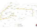 Mapa Słowacji z zaznaczonymi drogami płatnymi (pomarańczowe) i bezpłatnymi (przerywane). Winiety Słowacja to klucz do podróży po kraju.