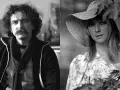 Krzysztof Jasiński z burzą włosów i wąsem, obok Magdalena Jasińska, córka Krzysztofa, w letniej sukience i kapeluszu.