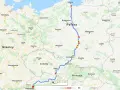 Trasa z Gdyni przez Polskę, Czechy i Słowację do Hallstatt w Karyntii, Austrii. Podróż trwa 12 godzin 21 minut.