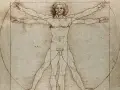 Człowiek witruwiański Leonarda da Vinci, idealne proporcje ludzkiego ciała wpisane w kwadrat i okrąg.
