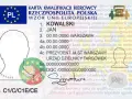 Karta kwalifikacji kierowcy z danymi osobowymi, zdjęciem i pieczęciami.
