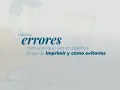 Ilustración de persona preocupada revisando un diseño. Texto: "Algunos errores comunes que veo en diseños antes de imprimir y cómo evitarlos". Considera el tamaño de impresión.