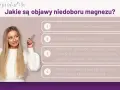 Kobieta wskazuje na listę objawów niedoboru magnezu: mrowienie, drżenie powiek, nerwowość, lęk.