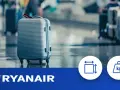 Walizka na lotnisku, symbolizująca bagaż rejestrowany Ryanair 20 kg wymiary.