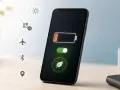 Jak dbać o baterie w telefonie? Ikony sugerują oszczędzanie energii: jasność, tryb samolotowy, Bluetooth, lokalizacja.