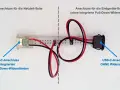 USB-C-Adapter mit und ohne Pull-Down-Widerstände. Ein Anschluss für das Netzteil, der andere für Endgeräte.