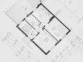 Grundriss mit Maßen: Terrasse, Küche, Bad, Wohnen, Schlafen. Die Flächenangaben helfen bei der Kalkulation der durchschnittlichen Nebenkosten.