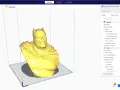 Busta Batmana w programie Ultimaker Cura. Ustawienia druku w zakładce "Print settings" pokazują parametry dla profilu "ABS all-metal".