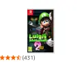 Luigi's Mansion 2 HD para Nintendo Switch. Luigi, asustado, se asoma tras una puerta, con un fantasma cerca.