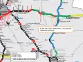 Mapa drogowa z zaznaczonymi autostradami A2, S7, S12, S17 i S2 oraz informacją o przetargu na odcinek A2.