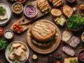 Unikaj objawów niedopasowania menu do gości! Oto jak uwzględnić diety vege i keto: grillowane kanapki, świeże warzywa, sosy i pieczywo.
