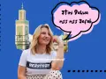 Kobieta w Maroku, z minaretem w tle, uśmiecha się. Dymek zawiera tekst po arabsku: "Daj mi kawę, proszę".