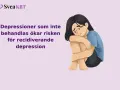 En flicka sitter hopkrupen, symboliserande hur obehandlad depression kan leda till långvarig depression och återfall.