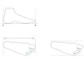 Guía para elegir tu talla Mizuno: mide tu pie de largo y ancho para saber si necesitas talla grande o pequeño.