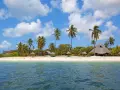Rajskie wyspy Tanzanii: biały piasek, palmy i chatki z trawy. Woda kusi turkusowym blaskiem.