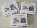 Trois boîtes Bernina présentent des guides pour faire un passant de ceinture en fil. Idéal pour des finitions professionnelles sur vos créations.