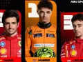 Carlos Sainz, Lando Norris y Charles Leclerc, pilotos del GP Abu Dhabi 2024.